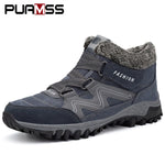 2019 Men Boots High Quality Winter Fur Warm Ankle Snow Boots Men Winter Rubber Work Boots Men Sneakers