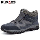 2019 Men Boots High Quality Winter Fur Warm Ankle Snow Boots Men Winter Rubber Work Boots Men Sneakers