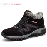 2019 Men Boots High Quality Winter Fur Warm Ankle Snow Boots Men Winter Rubber Work Boots Men Sneakers