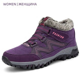 2019 Men Boots High Quality Winter Fur Warm Ankle Snow Boots Men Winter Rubber Work Boots Men Sneakers
