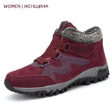 2019 Men Boots High Quality Winter Fur Warm Ankle Snow Boots Men Winter Rubber Work Boots Men Sneakers