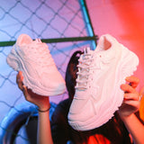 2019 New Sprinhg Autumn Women Shoes White Shoes Fashion Wild Platform Footwear Breathable Mesh Casual Shoes Sneakers
