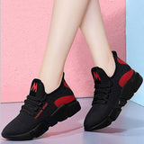 2019 Spring New Women casual shoes fashion breathable lightweight Walking mesh lace up flat shoes sneakers women