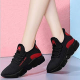 2019 Spring New Women casual shoes fashion breathable lightweight Walking mesh lace up flat shoes sneakers women