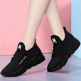 2019 Spring New Women casual shoes fashion breathable lightweight Walking mesh lace up flat shoes sneakers women