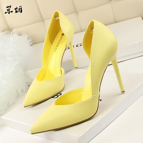 Women Pumps Fashion High Heels Shoes Black Pink Yellow Shoes Women Bridal Wedding Shoes Ladies