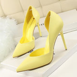 Women Pumps Fashion High Heels Shoes Black Pink Yellow Shoes Women Bridal Wedding Shoes Ladies