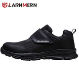 LARNMERN Men's Safety Shoes Steel Toe Construction Protective Footwear Lightweight 3D Shockproof Work Sneaker Shoes For Men