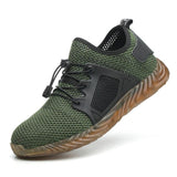 Men's Outdoor Breathable Mesh Light & Comfortable Steel Toe Protective Work Shoes Boots Men Summer Puncture Proof Safety Shoes